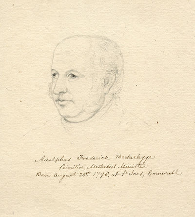 Primitive Methodist Minister. Original Portrait in Pencil. Caption states "Born August 25th 1798, at St. Ives, Cornwall