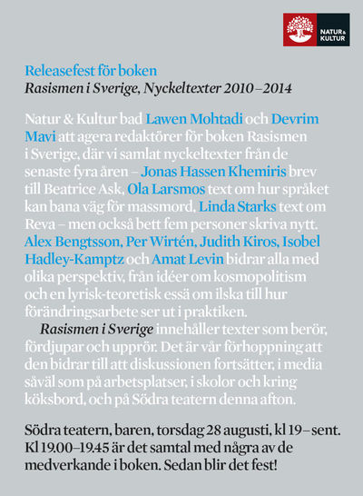 Rasismen i Sverige : nyckeltexter 2010-2014. 