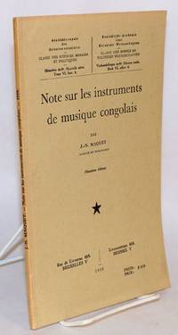 image of Note sur les instruments de musique congolais; deuxième édition