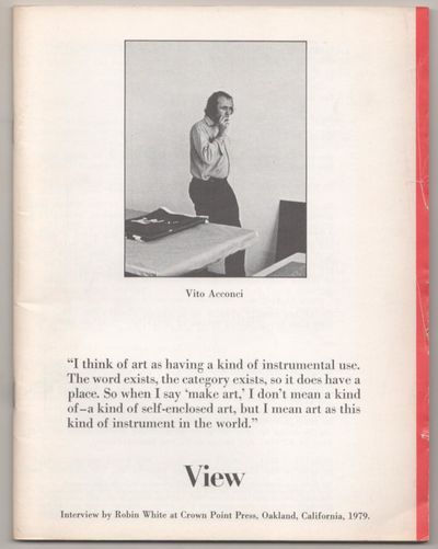 View: Vol. II No. 5/6 October/November, 1979 - Vito Acconci