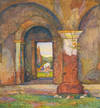 Old California; being ten reproductions of original watercolors painted by Rowena Meeks Abdy, with a foreword by Gottardo Piazzoni, an introduction & descriptive text by H. Bennett Abdy. Numbered 94 of 400. Signed dedication by Artist following title page, to book's previous owner, Fred Keast, whose book plate is tipped inside cover
