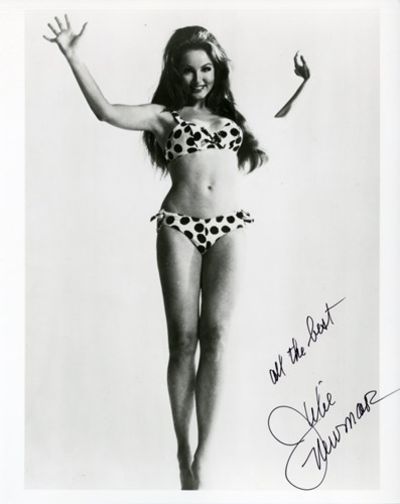 Julie Newmar Autograph. Vintage B & W Sexy Bikini. by Newmar, Julie