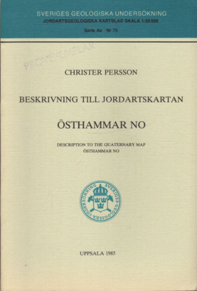 BESKRIVNING TILL JORDARTSKARTAN ÖSTHAMMAR NO.