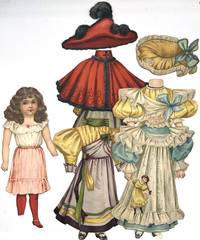 Paper Doll - 12"Raphael Tuck Sweet Alice w 4 Costumes 2 Hats