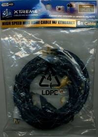 Xtreme High Speed Mini HDMI 6' Cable with Ethernet