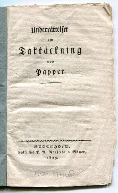 Underrättelser om taktäckning med papper.
