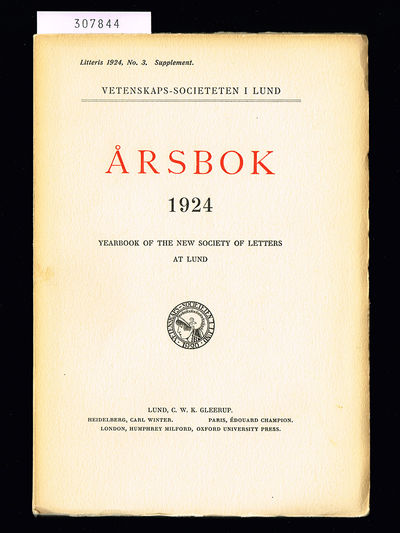 Vetenskaps-societeten i Lund årsbok 1924. /…