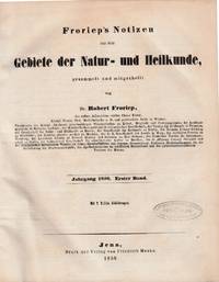 cover of FROPIEP'S NOTIZEN aus dem Gebiete der Natur- und Heilkunde, gesammelt und mitgetheilt ... Jahrgang 1856-1857