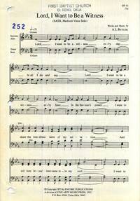 Lord, I Want to Be a Witness SATB Sheet Music with Medium Solo A Cappella