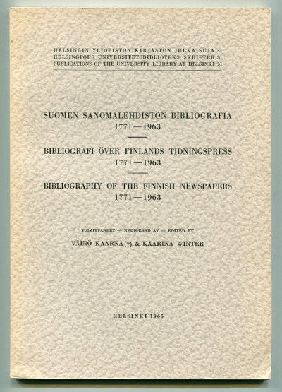 Suomen sanomalehdistön bibliografia 1771-1963.…