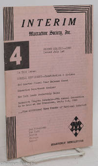 cover of Mattachine Interim: membership quarterly; second quarter July 1960: Special Supplement-Constitution & By-Laws