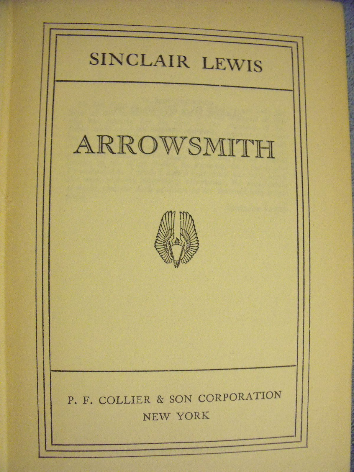 Arrowsmith by Sinclair Lewis Hardcover 1925 from Charity Bookstall (SKU 003631)