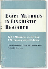 Exact Methods in Linguistic Research. Translated from the Russian by David G. Hays and Dolores V. Mohr