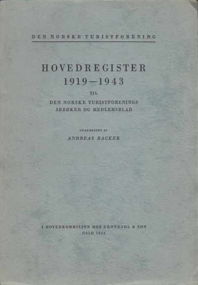 Hovedregister 1919-1943 til Den Norske…