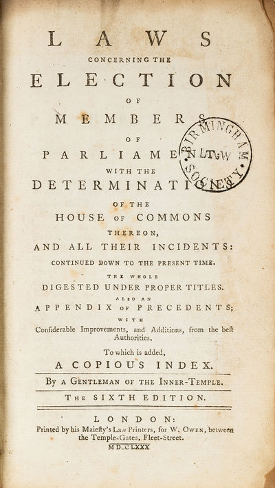 Laws Concerning the Election of Members of Parliament..