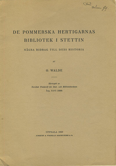 De pommerska hertigarnas bibliotek i Stettin.…