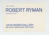 Exhibition postcard: Robert Ryman: Paintings and Etchings (21 April-9 May 1973)