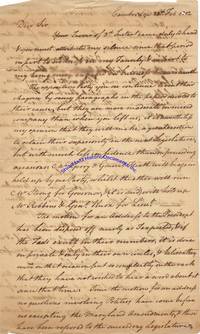 1802 Letter Discusses Massachusetts Politics And Gerrymandering: A Bill Disturbing The Commonwealth For Fed Representatives