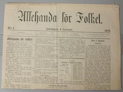 Allehanda för folket. N:r 1. Lördagen 4 januari…