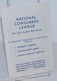 cover of National Consumers League for fair labor standards