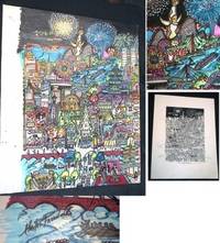 Original Artwork for "Be Happy Osaka", a maquette for the Piece in Color and Applied Jewels By Charles Fazzino; (with) a Small Hand-Colored black and White Print of the Piece Having the artstis' Corrections and Directions by Charles Fazzino - Signed - from Certain Books, ABAA (SKU: 17611)