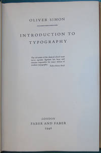 Introduction to Typography by Oliver Simon - 1946