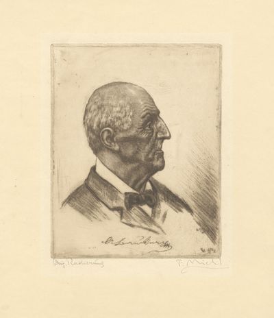 Fine portrait etching of Anton Bruckner by the Czech-born Viennese artist Ferdinand Michl (1877-1951)