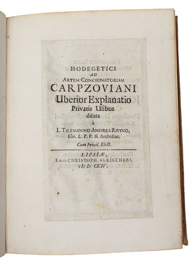 Hodegetici ad artem concionatoriam Carpzoviani…