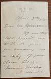 G. Hawthorne holograph letter