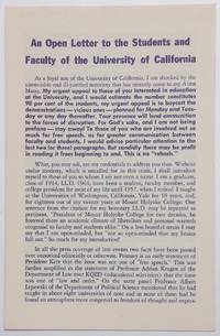 An open letter to the students and faculty of the University of California