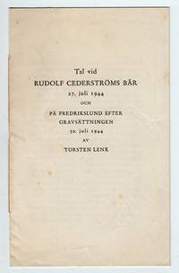 Tal vid Rudolf Cederströms bår 27. juli 1944 och…