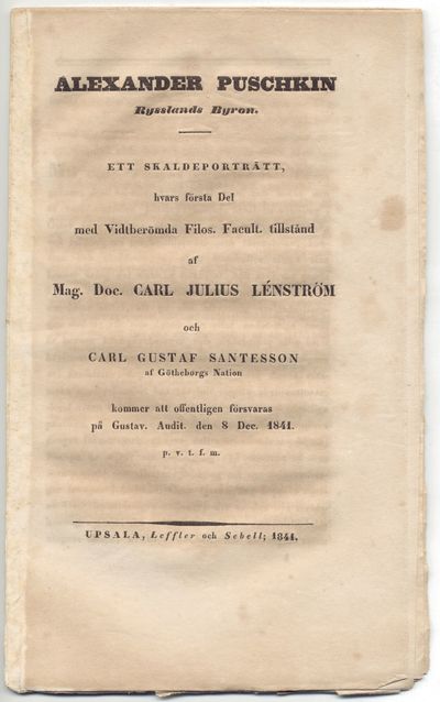 Alexander Puschkin. Rysslands Byron. Ett…
