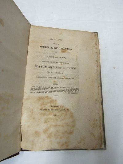 Extracts from a journal of travels in North America, consisting of an account of Boston and its vicinity