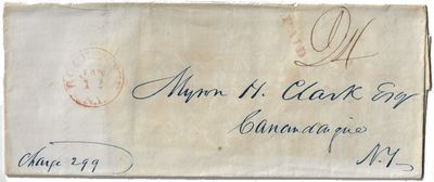 1840 – Quadruple-rate stampless cover used to mail a legal documents
