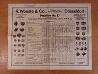 R.Woeste &amp; Co. - Preisliste Nr. 77 der gangbarsten TemperguÃ�-RohrverbindungsstÃ¼cke Marke RW &amp; Co [ein doppelseitig bedrucktes Blatt] by R. Woeste & Co - 1935