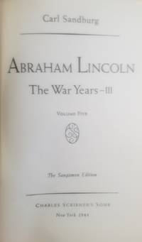 cover of ABRAHAM LINCOLN: THE WAR YEARS VOLUME III The Sangamon Edition Volume 5