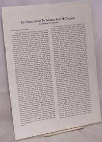 image of An open letter to Senator Paul H. Douglas