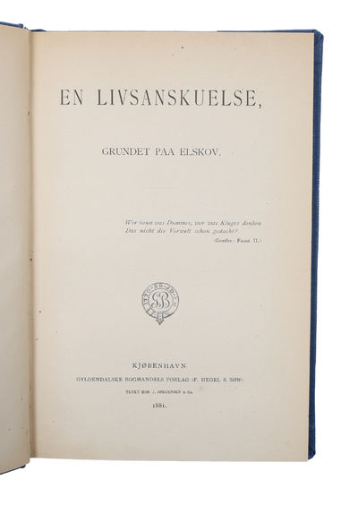 En Livsanskuelse, grundet paa Elskov. - [DREWSENS…