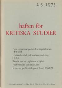 Häften för kritiska studier 2-3 1973.