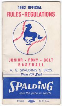 1962 Official Rules - Regulations Junior, Pony, Colt Baseball