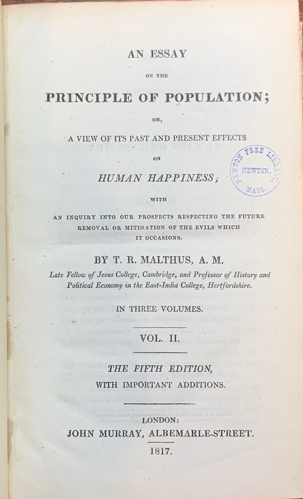 ビジネス・経済 AN ESSAY ON THE PRINCIPLE OF POPULATION An Essay on the Principle of Population: The Original 1798