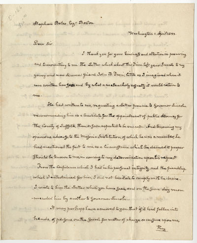 John Quincy Adams Scathing Anti-Masonic Letter After the Murder of a Prominent Anti-Mason Who Threatened to Reveal their Secrets