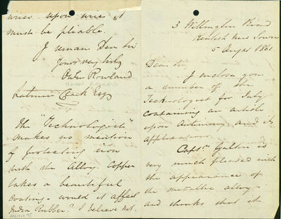 Autograph letter signed to Latimer Clark