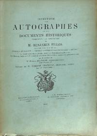 Vente 27 Juillet 1883 : Inventaire Des Autographes et Des Documents Historiques Composant La Collection De M. Benjamin Fillon. Séries XIII - XV. Hommes De Guerre, Vendée Contre-Révolutionnaire, Divers.