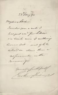 image of Autograph Letter Signed to his friend ALLCHIN (Sir George Henry, 1820-1896, Admiral, Hydrographer to the British Admiralty)