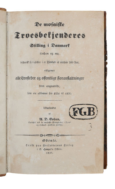 De mosaiske troesbekjenderes stilling i Danmark…
