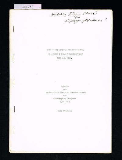 Carl Georg Brunius och medeltiden. En studie i…