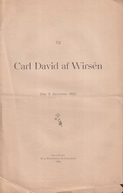 Till Carl David af Wirsén. Den 9 december 1902.