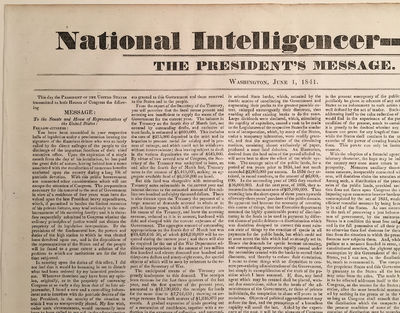 John Tyler Addresses Special Session of Congress soon after William Henry Harrison’s Death
