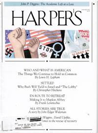 cover of HARPER'S: WHO & WHAT IS AMERICAN? ISRAEL LOBBY. MEPKIN ABBEY.